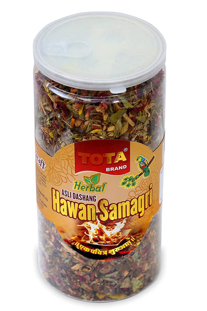 Tota Hawan Samagri for Pooja - 400gm Jar |100% Pure Havan Samagri Dhoop with 38 Type of Natural Herbs for Hawan kund, Durga Puja, Home Pooja, Yagya,Diwali and Other Occassions