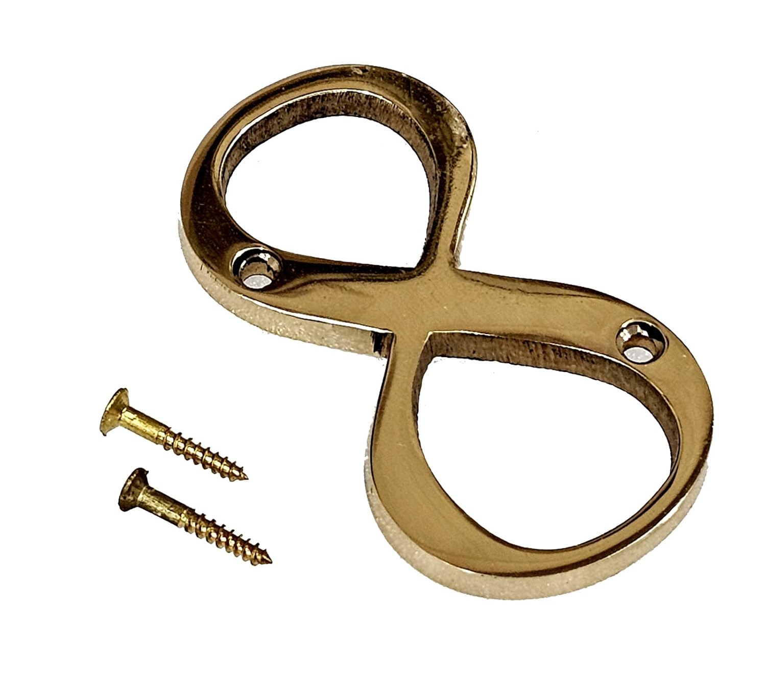 eSplanade 3" Brass House Hotel Door Number Plaque – Numeric Numerical Digit Sign for Home Office Hotel Guest House – Polished Brass Finish with Screws