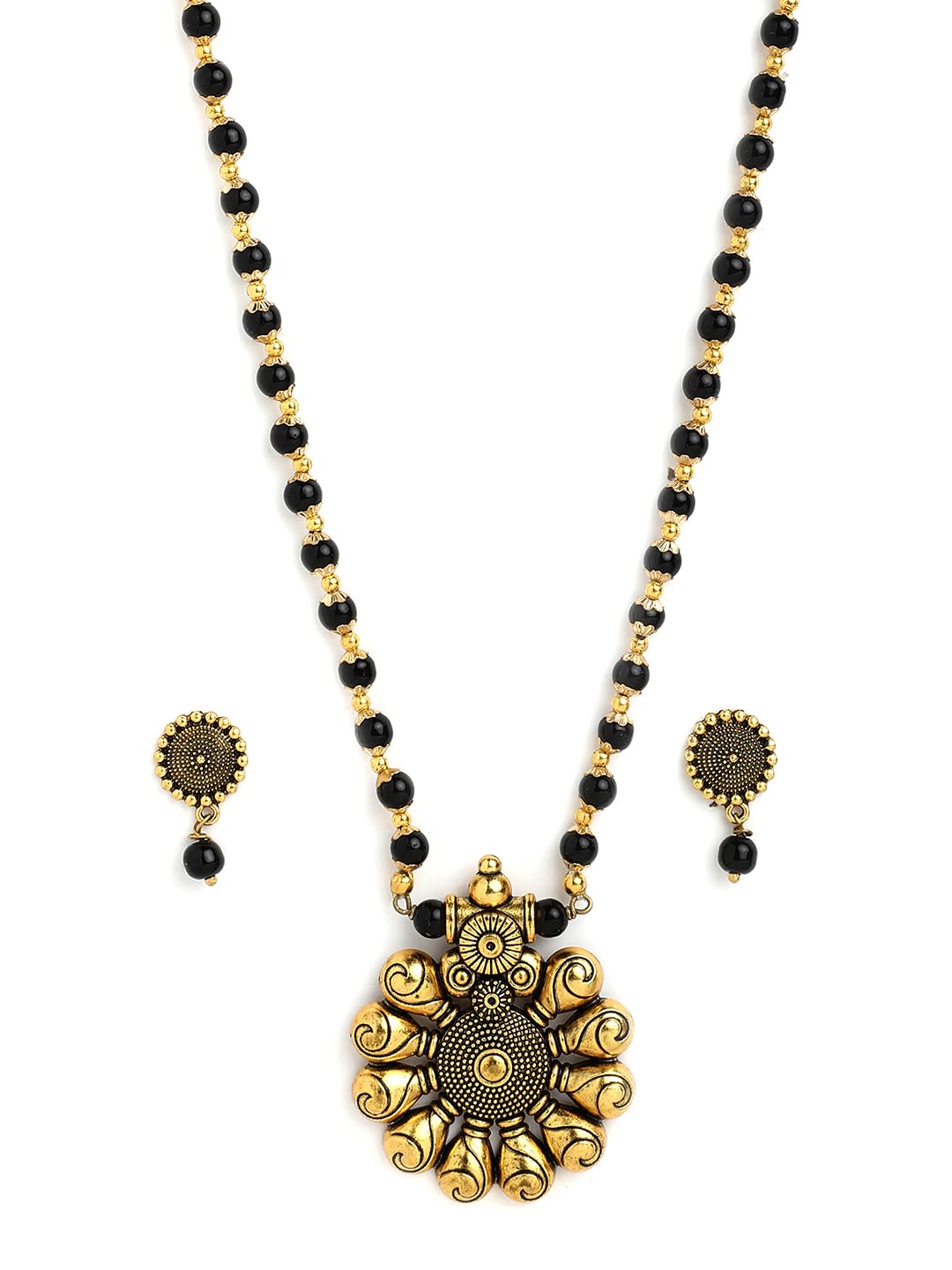 Binni s Wardrobe Oxidized Jewellery Set (Necklace, Earings, Womens), Metal, No Gemstone