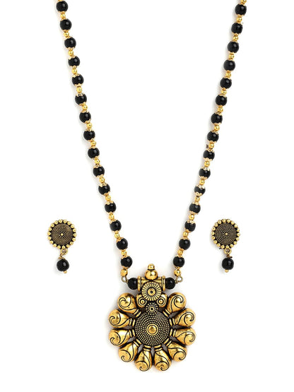 Binni s Wardrobe Oxidized Jewellery Set (Necklace, Earings, Womens), 99 cm, Metal, No Gemstone