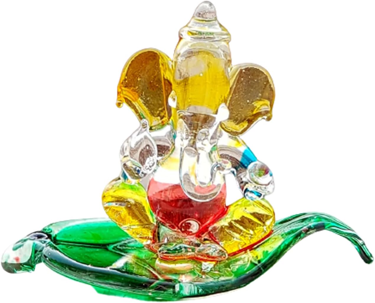 StonKraft Ganesha Ganesh Murti Idol Statue Sculpture (2.5") Car Dashboard Idols | Crystal Glass