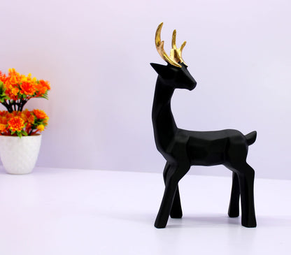 eSplanade Deer/Antelope Pair - Sculpture Showpiece | Decorative Items - Home Decor | Brass - 8" Inches - Brown (Black)