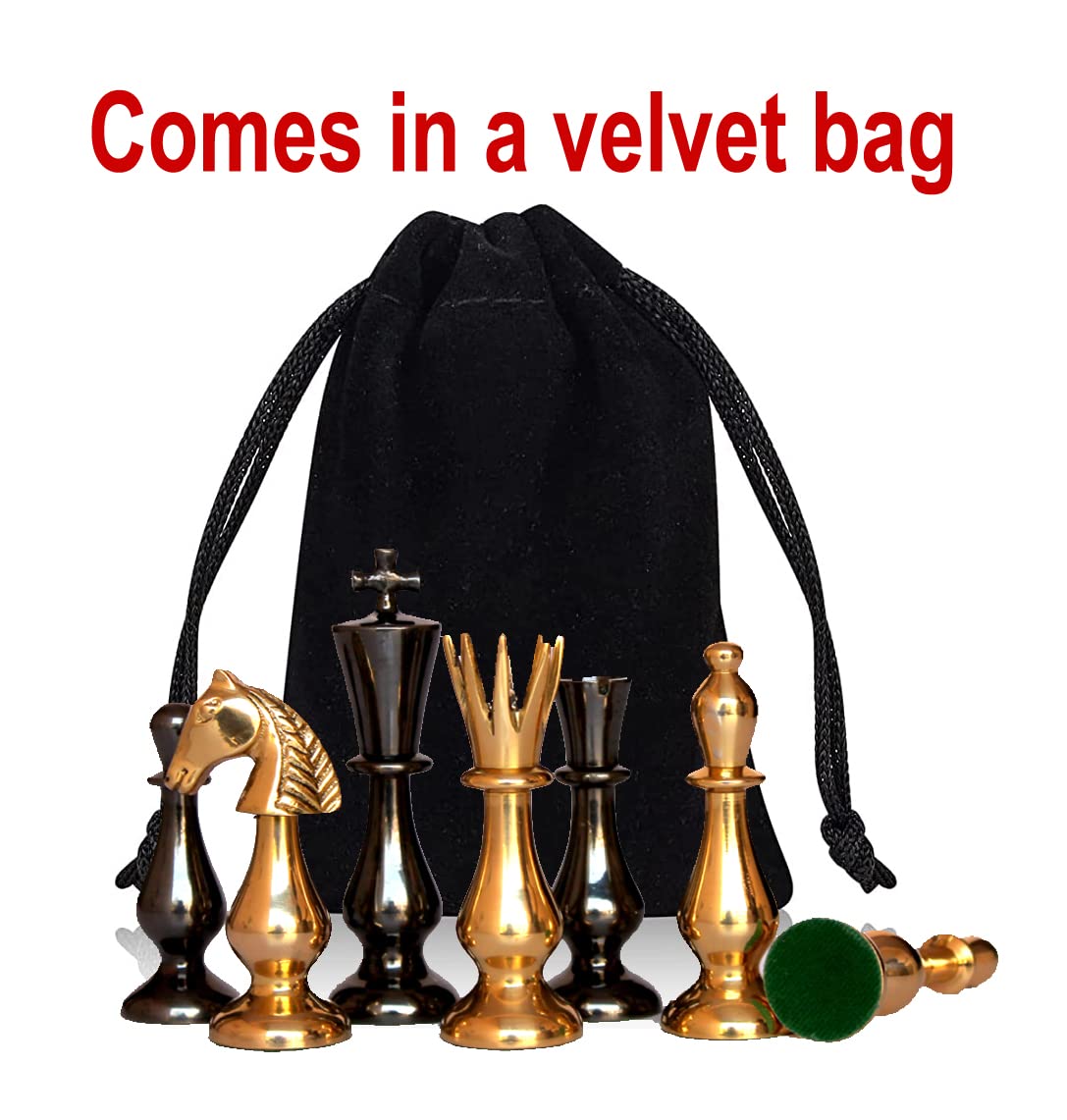 StonKraft Brass Chess Pieces Coins Pawns Chessmen - Copper Metal Chess Pieces