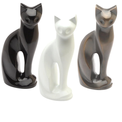 Pet Cremation Memorial Urn Cat, Black 9.5"