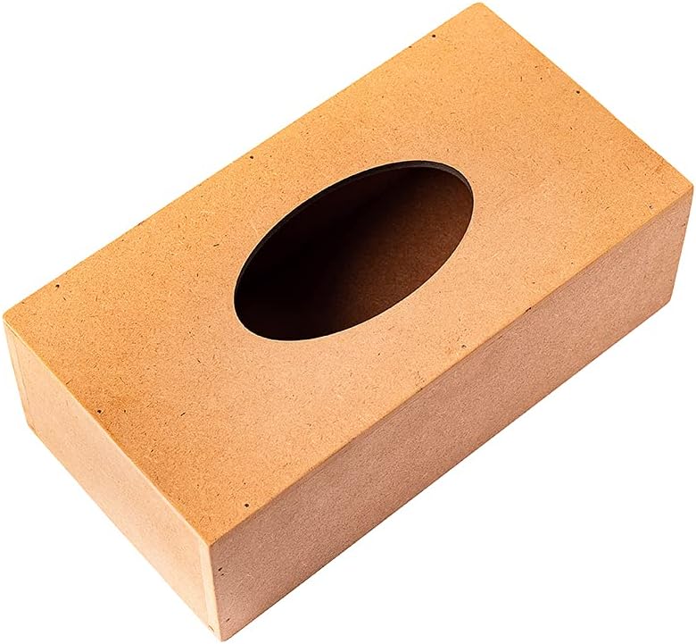 IVEI DIY MDF Tissue Box Holder- Plain MDF Wood Blank Tissue Holder Box for Painting, Wooden Sheet Craft, Decoupage, Resin Art Work & Decoration (Box Dimensions - 9.5 in X 5 in X 2.5 in)