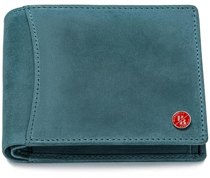 HORNBULL Vegas Aqua Vintage Blue RFID Blocking Hunter Leather Wallet for Men | Wallets Men Leather | Mens Wallet