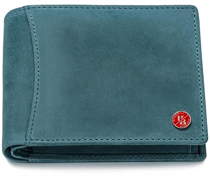 HORNBULL Vegas Aqua Vintage Blue RFID Blocking Hunter Leather Wallet for Men | Wallets Men Leather | Mens Wallet