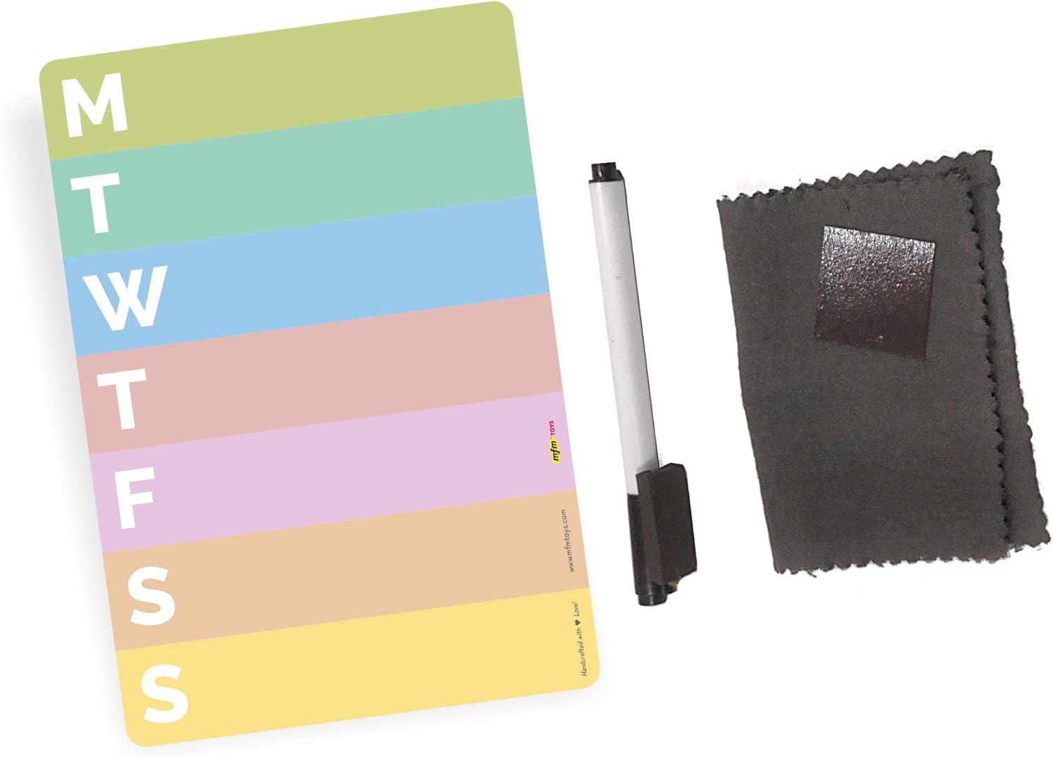 XOXOMags Mini Fridge Magnet Write-Erase Planner Board - for Daily and Weekly Tasks, Meal Planner, Organizer, Shopping Checklists for Home and Office (Pastel & Rainbow combo)