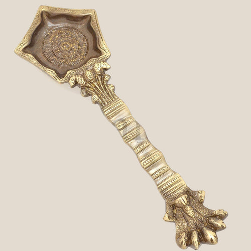 ESPLANADE Brass Diya Panchmukhi Nag Head Puja Deepak 5 Wick Deepam, Home Decor Pooja Items for Pooja Room, Vintage Look Decor Items