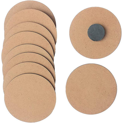 IVEI DIY MDF Wood Sheet Craft Magnet - Plain MDF Fridge Magnet Blanks Cutouts - Magnets for Painting Wooden Sheet Craft, Decoupage, Resin Art Work & Decoration