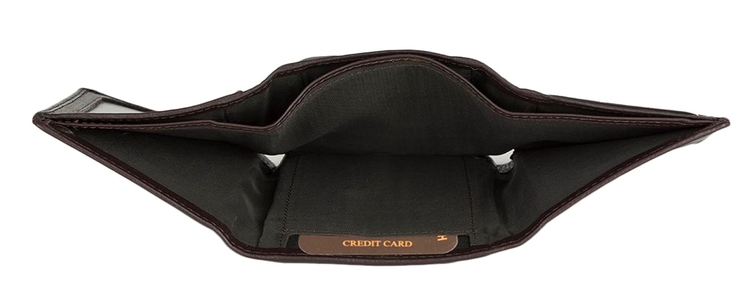 HORNBULL Men's Brown Tri Fold Genuine Leather Wallet for Men | Branded Mens Wallet with RFID Blocking | Classic Design Gift Wallet for Mens and Boys