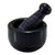 KLEO 3" Diameter Black Natural Stone Mortar and Pestle Set Spice, Medicine Pills Grinder Masher - SMALL SIZE