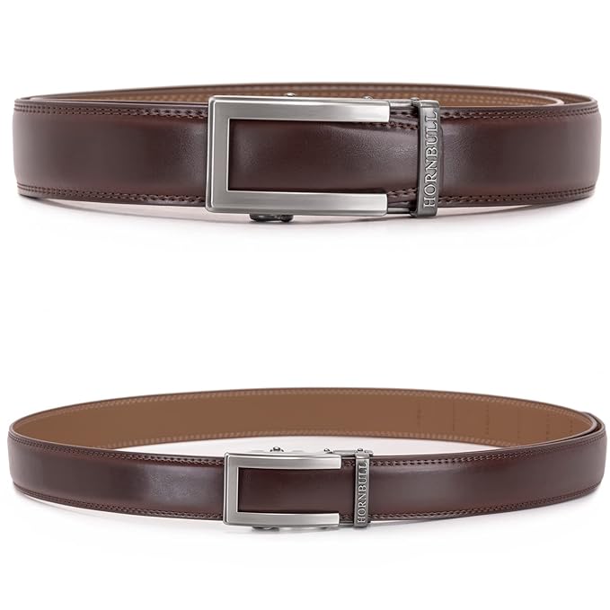 HORNBULL Riga Leather Belt for Men | Mens Belt Autolock | Formal and Casual Leather Belt