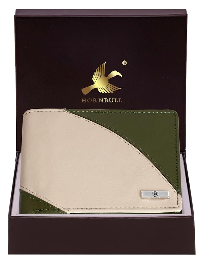 HORNBULL Andy Green Wallet for Men | Genuine Leather Wallet with RFID Blocking | Gift for Men