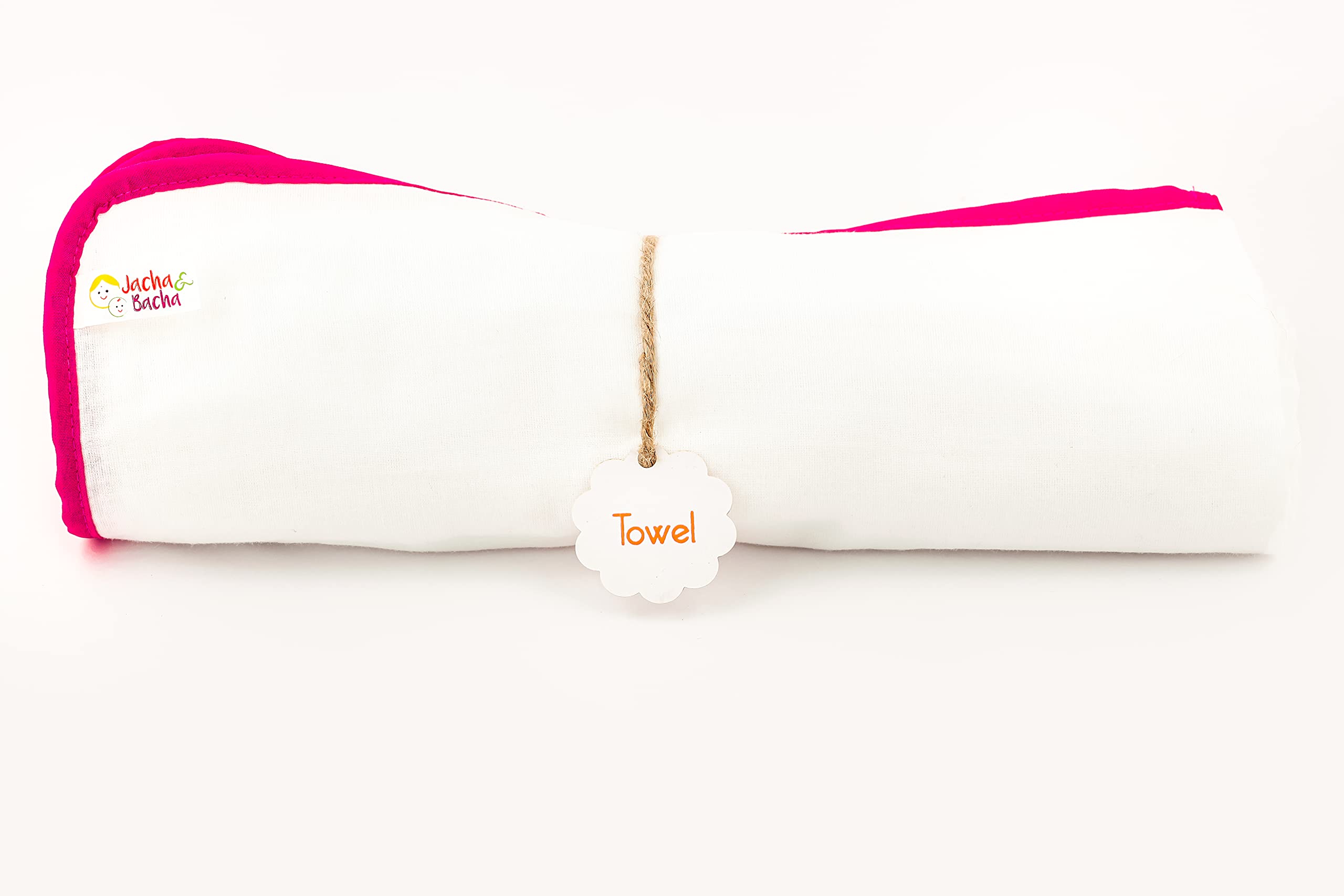 Jacha & Bacha Pure Soft Cotton Dhoti Towels for Babies/Kids Set of 2 Towels-Yellow (Blue) | Light Weight Towels for Kids | Travel Friendly Bath Towels for Children