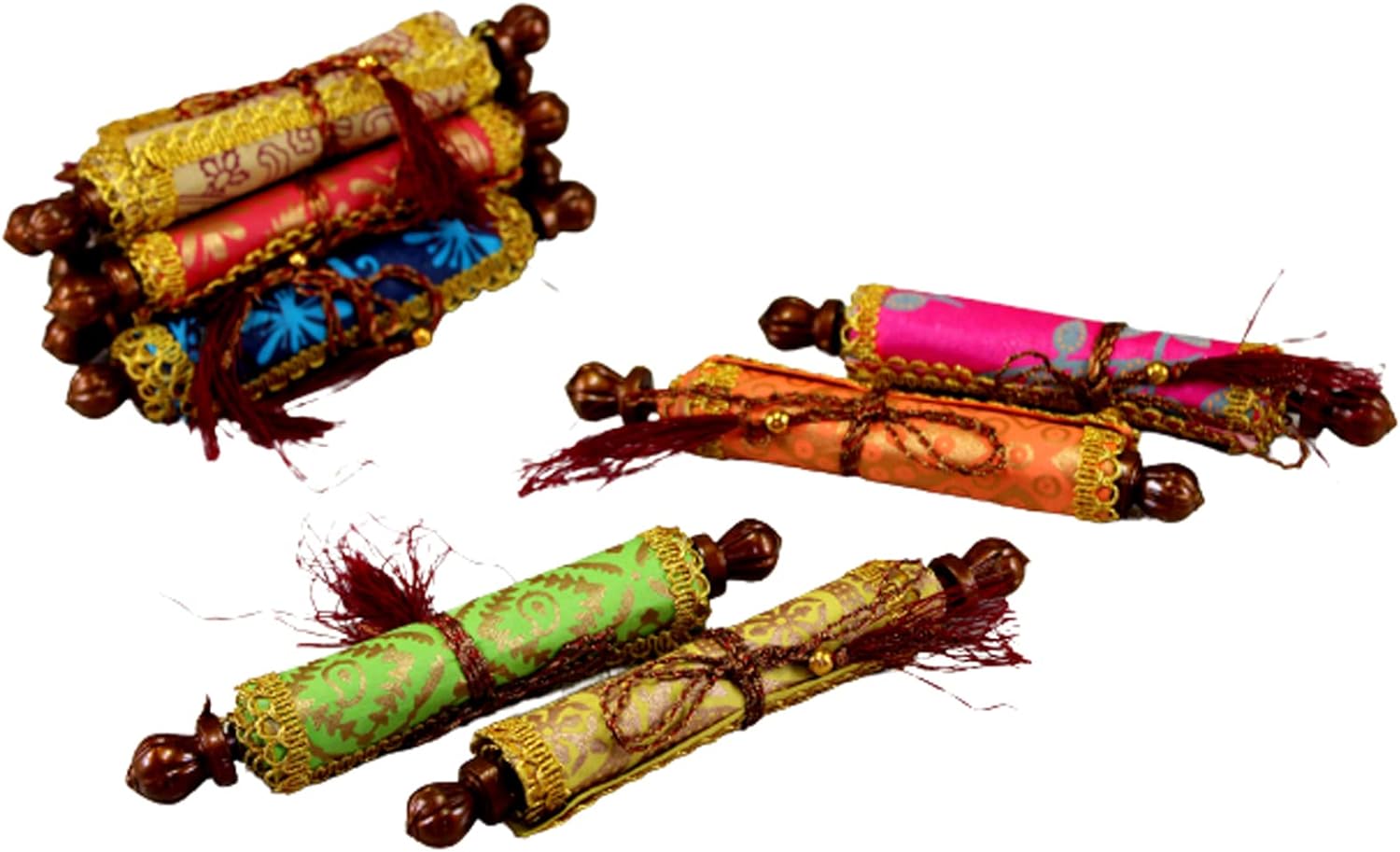 eSplanade Money Gift Lifafa Envelopes | Rolling Scroll type | Multi color Handmade Paper Used - Pack of 10