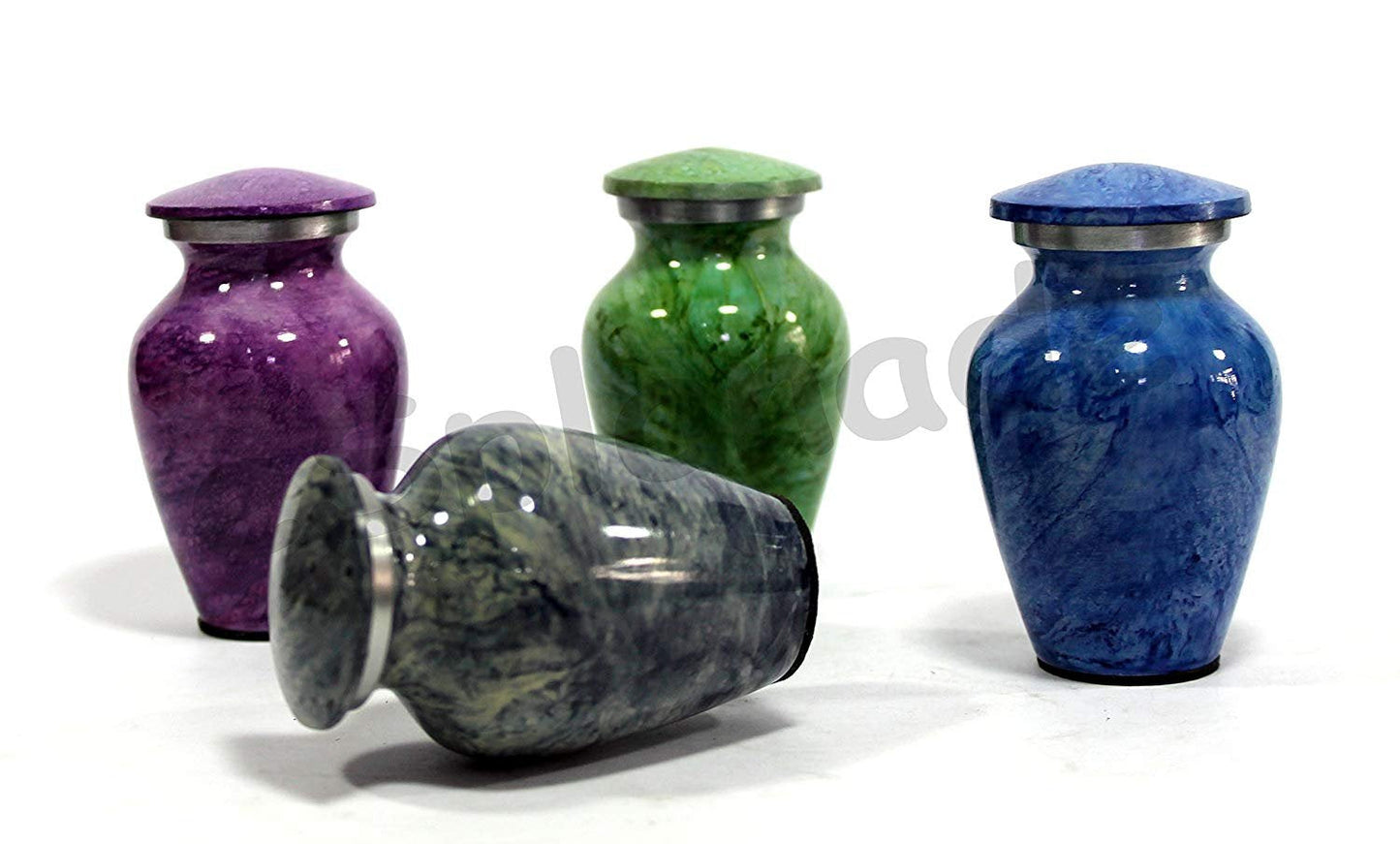 Esplanade- Cremation Mini urn Keepsake Memorial |Set of 4 Small urns for Ashes Funeral Burial Container jar Pot | Blue, Dark Green, Green, Pink - 4.5 Inches