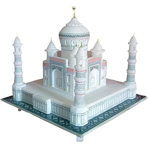 StonKraft Taj Mahal Replica, White Marble Sculpture, Handcrafted 6 inch Souvenir from India