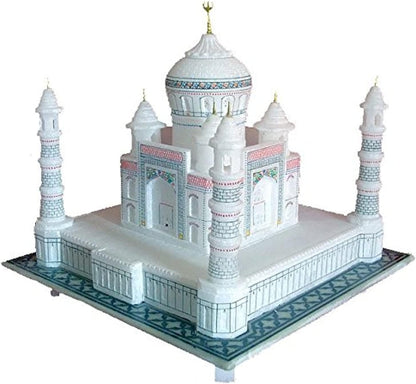 StonKraft Taj Mahal Replica, White Marble Sculpture, Handcrafted 6 inch Souvenir from India