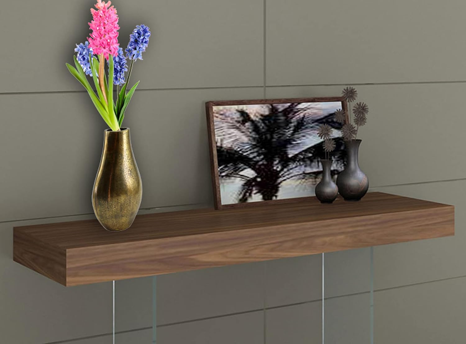 eSplanade Metal Flower Vase Flowerpot - Decorative Items Showpiece - Set of 2 | Home Decor Statement Piece for Showcase Foyer Table Desk | Silver , Copper