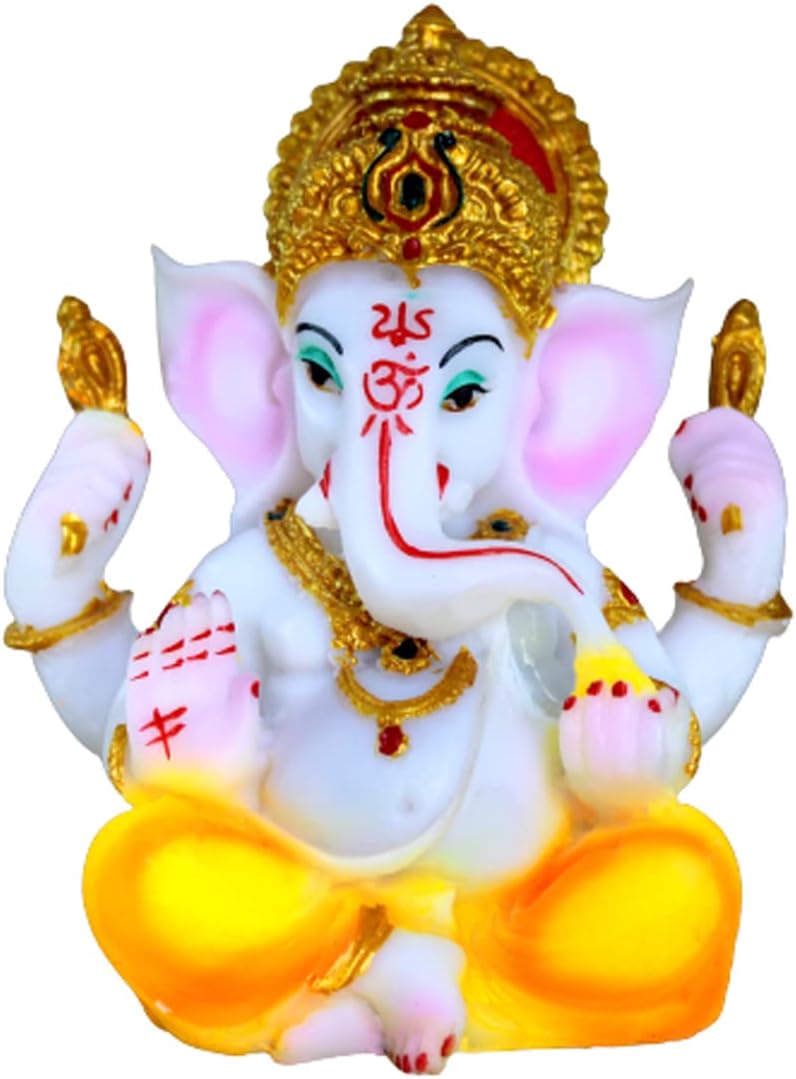 eSplanade Resin Ganesh Ganesha Ganpati Murti Idol Statue Sculpture (5.25") | Pooja idols | Home Decor