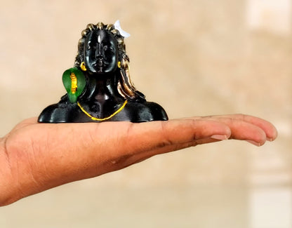 eSplanade Resin Shiva Shiv Adiyogi Natraj Idol Murti Sculpture - Black - 3" Inches