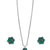 Binnis wardrobe green kundan flower pendant with finger Ring necklace set