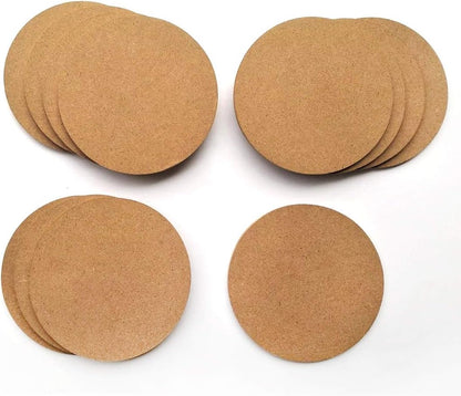 IVEI MDF DIY Coasters Wood Sheet Craft -MDF Plain Wooden Coasters Round Shaped Blank Cutouts for Painting Wooden Sheet Craft, Decoupage, Resin Art Work & Decoration - Set of 12 (3.53.5 0.25 each)