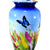 eSplanade Metal Cremation Urn Memorial Jar Pot Container | Full Size Urn for Funeral Ashes Burial | Colorful Butterflies Print | White - 10" Inches