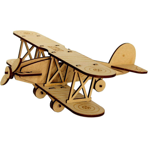 StonKraft 3D DIY MDF Puzzle - Glider, Aeroplane, Helicopter Retro Plane Model | Wooden Puzzle, DIY, Build your own, Construction Toy, Modeling Kit