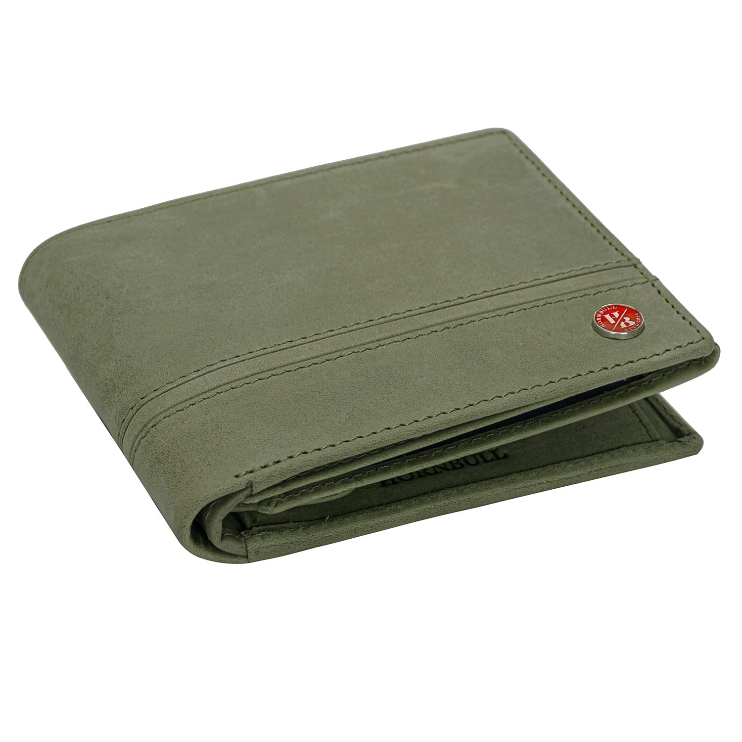 HORNBULL Denial Olive Green Genuine Leather Wallet for Men | Leather Mens Wallet with RFID Blocking | Valentine's Day Gift Wallet for Men