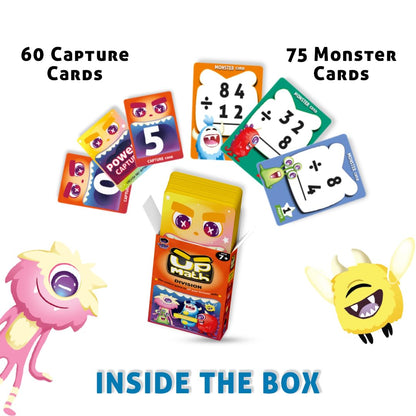 Yuka Champs Upmath Flash Cards for Division, Math Card Games for Kids Ages 6-12, Multi Level Play Homeschool Educational Games, Learn Upto Double Digit Division, 135 Cards, 1-4 Players