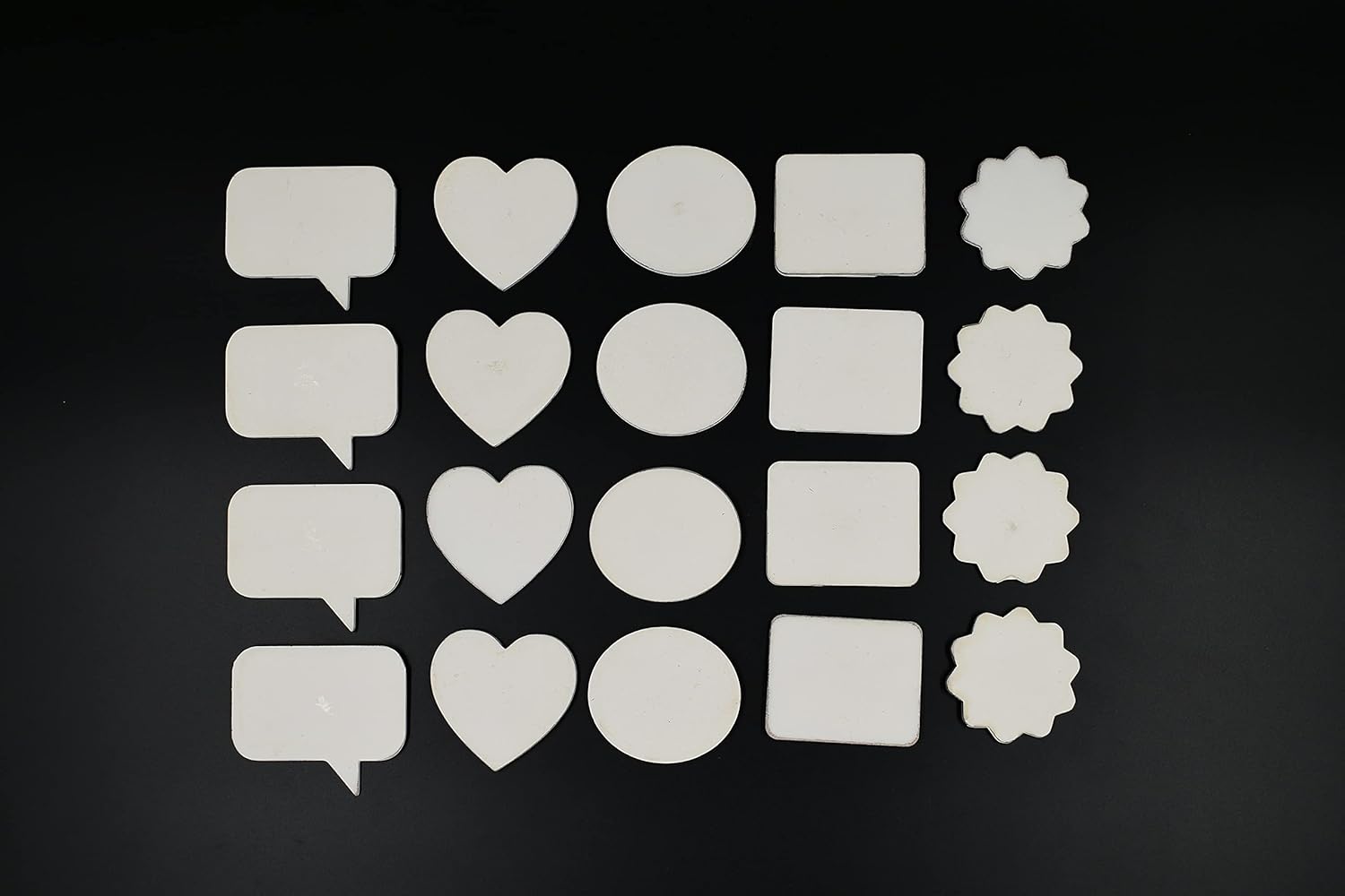 IVEI DIY MDF Wooden Unfinished Fridge Magnets with Primer - Plain Fridge Magnet Cutouts for Home - Mix Shaped Magnets for Painting Craft, Decoupage, Resin Art Work & Decoration - Set of 20