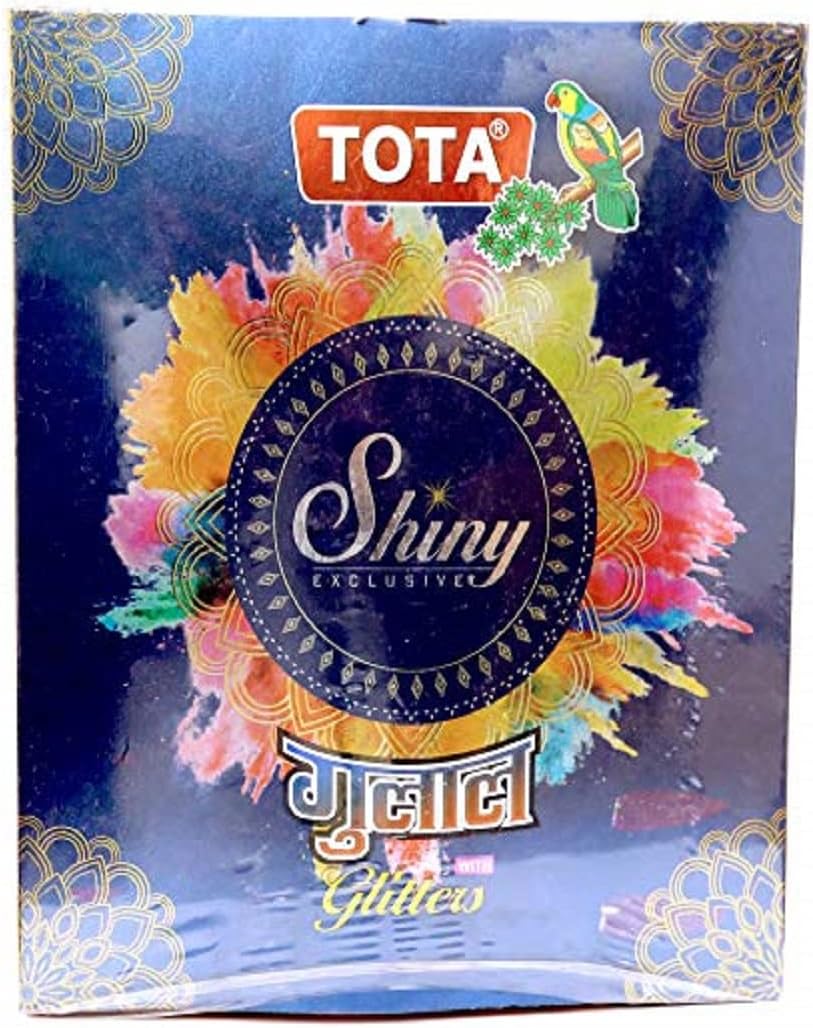 TOTA Shiny Gulal – 10 Different Holi Colours with Glitters | Natural and Herbal Baby Gender Reveal Color Powder Gift Pack – 400 Gm