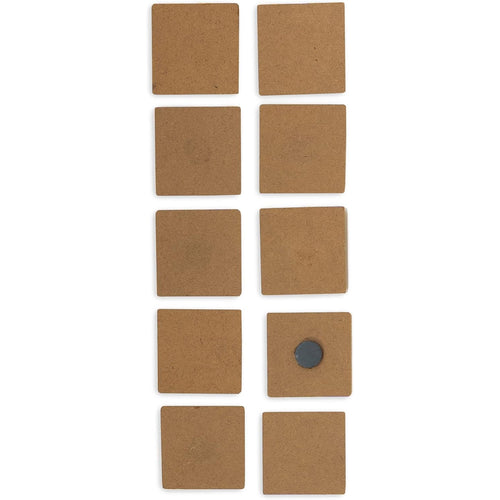 IVEI DIY MDF Wood Sheet Craft Magnet - Plain MDF Fridge Magnet Blanks Cutouts - Magnets for Painting Wooden Sheet Craft, Decoupage, Resin Art Work & Decoration (3in - Square (Set of 10))
