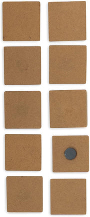 IVEI DIY MDF Wood Sheet Craft Magnet - Plain MDF Fridge Magnet Blanks Cutouts - Magnets for Painting Wooden Sheet Craft, Decoupage, Resin Art Work & Decoration (3in - Square (Set of 10))