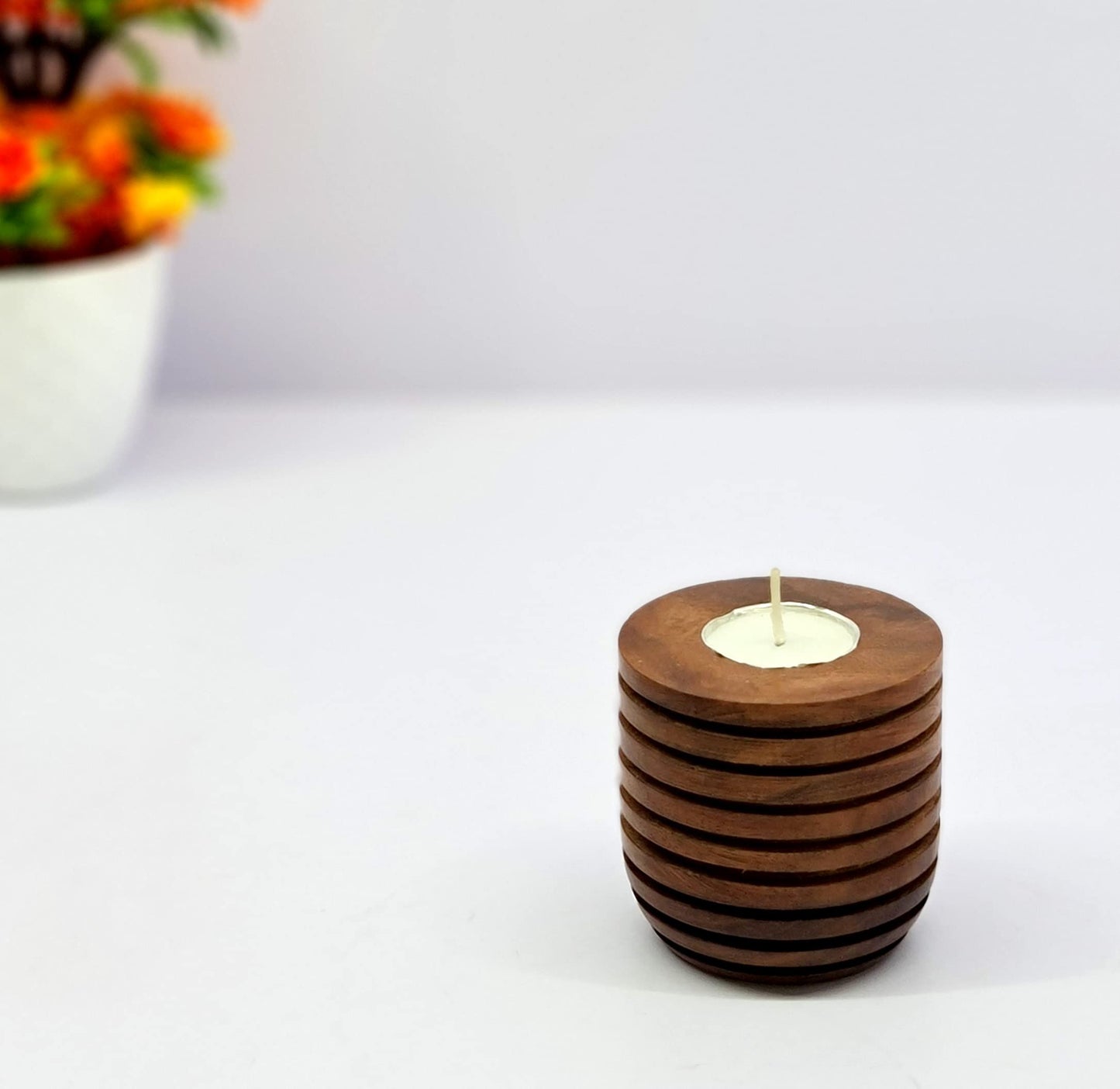 eSplanade Wooden Tealight Candle Holder Votive Holder - 2.9" Inches - Brown