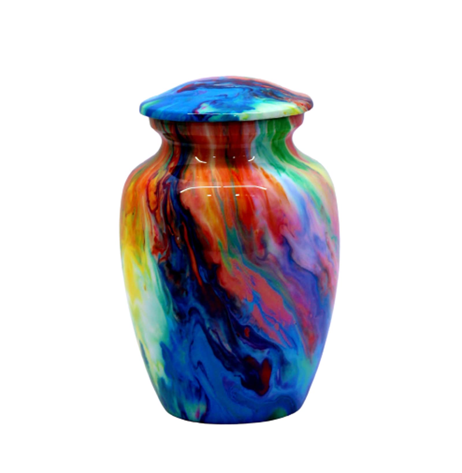 eSplanade Brass Cremation Urn Memorial Jar Pot Container | Medium Size Urn for Funeral Ashes Burial | Engraved Metal Urn | Multicolor- 6" Inches