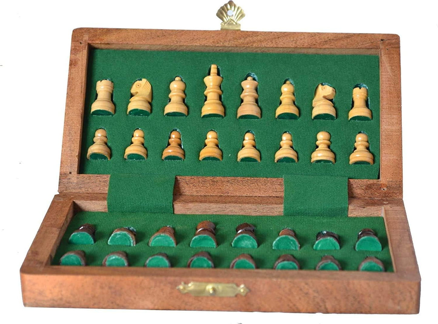 Chess Bazar - Magnetic Travel Pocket Chess Set - Staunton 7 X 7 Inch Folding Game Board Handmade in Fine Rosewood