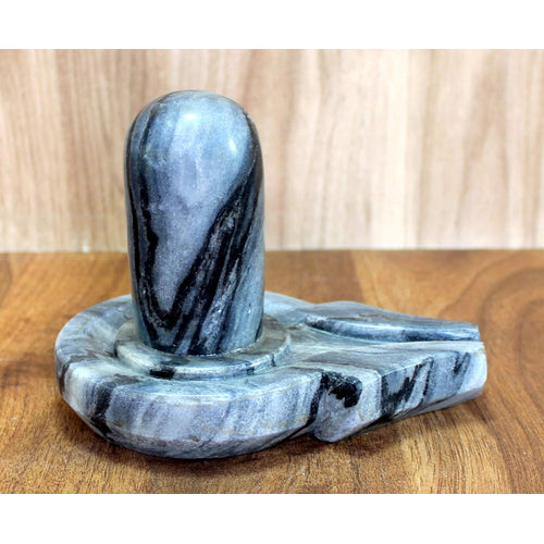 KLEO Natural Stone Shiva Lingam, Shiv Ling Idol or statue, for Daily Pooja (4.25