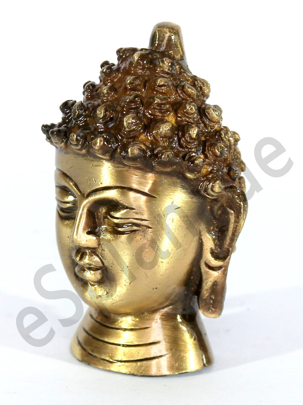 eSplanade Brass Buddha Face Wall Hanging Idol Statue Figurine Murti Showpiece | Buddha Head | Home Decor | Tibetan Buddhist Statue