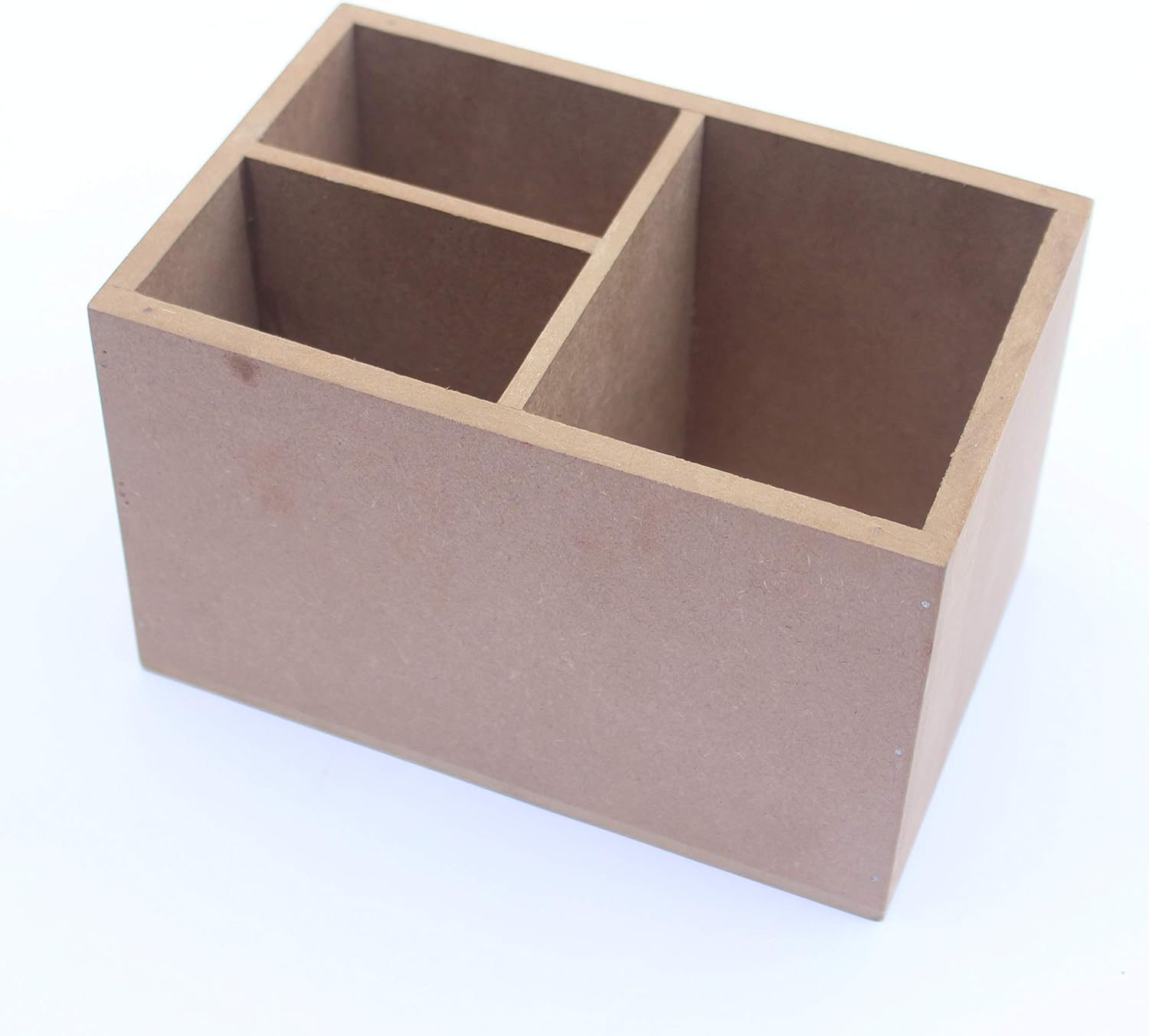 IVEI DIY MDF Multipurpose Organiser Caddy Box Craft Supplies- Plain MDF Wood Blank 3 partition Box for Painting, Wooden Sheet Craft, Decoupage, Resin Art Work & Decoration