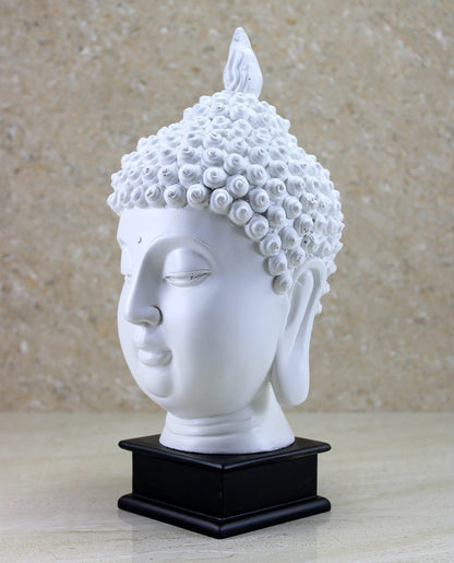 eSplanade Buddha Head Statue for Home Decor | Resin Buddha Face Showpiece for Living Room, Meditation, Office Table Desk, Shelf | Tibetan Buddhist Idol | Zen or Yoga Figurine Gifts | Blue, 12 Inch