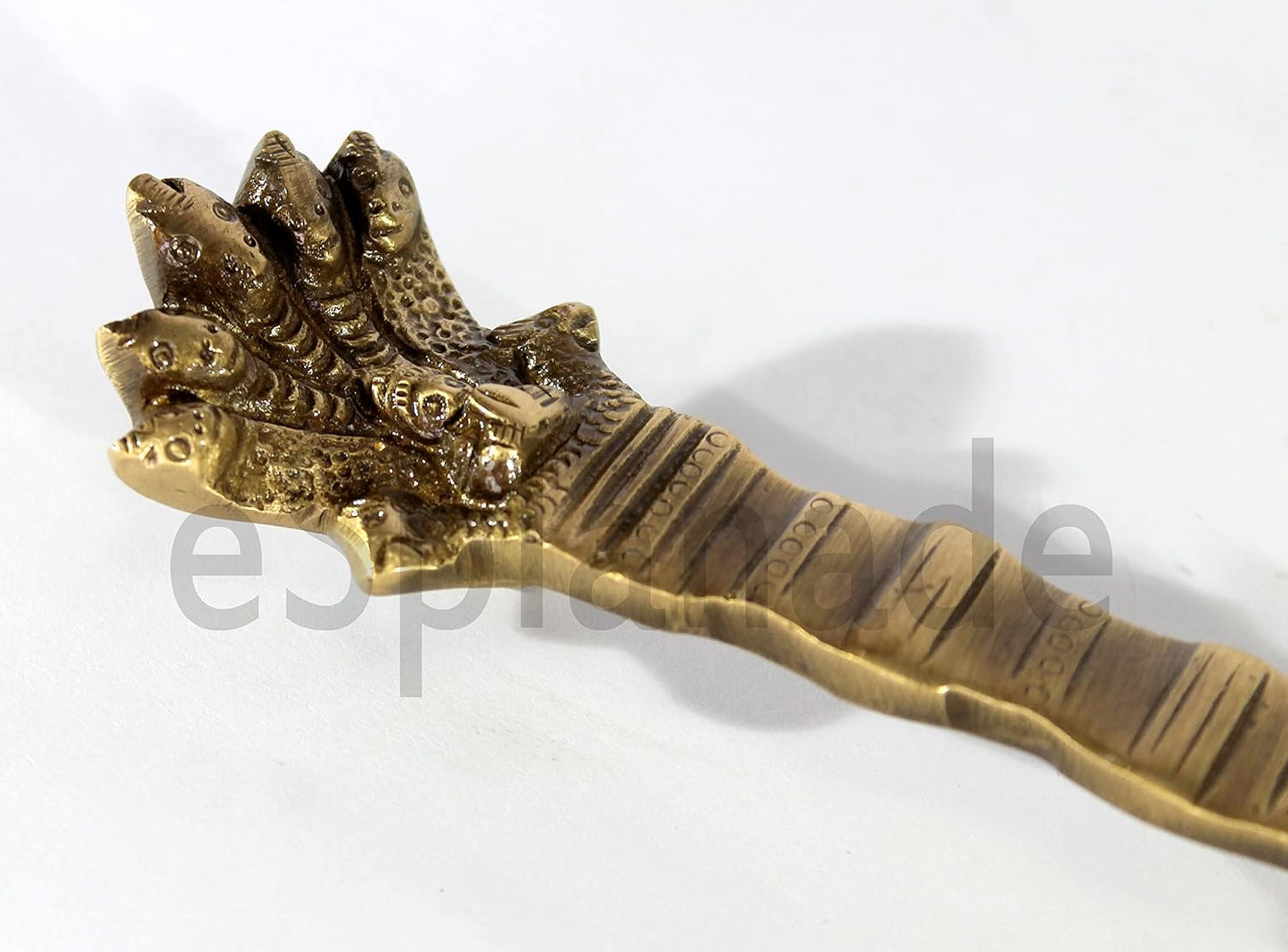 Brass Panchmukhi Nag Head Pooja Diya | Home Decor | Diya Deepak Deepam | Pooja Articles - Oil Lamp, Pooja Diya, Puja Spoon - 8.5" Inches