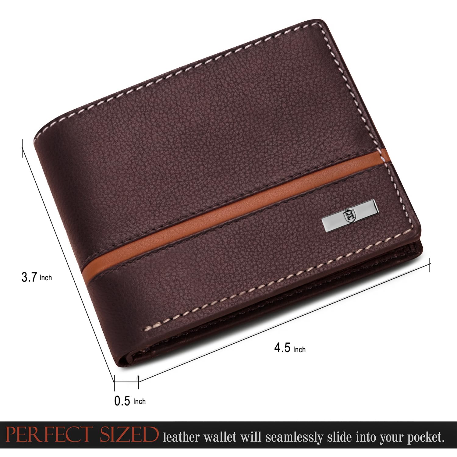 HORNBULL Denial Brown Leather Wallet for Men | Wallets Men with RFID Blocking | Mens Wallet Leather