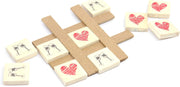 IVEI Wooden Couple Tic-Tac-Toe Fridge Magnet - Heart & Glass Print - Unique Gift for Your Loved Ones, Spouse - Anniversary-Wedding-Valentine’s Gift - Hand Made Noughts and Crosses Game Magnets