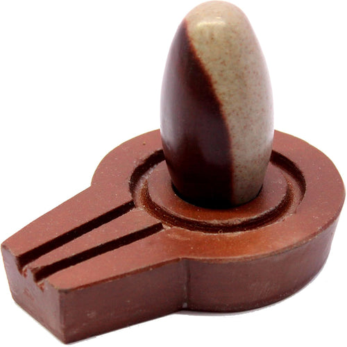 ESPLANADE Narmadeshwar Shivling Shiva Lingam Narmada Stone Jaladhari Narmada Stone for Temple Mandir Home - Brown - 4.25