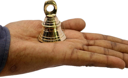 eSplanade Brass Pooja Mandir and Decorative Bells | Pack of 10 | 2" Inches - Golden & Bronze