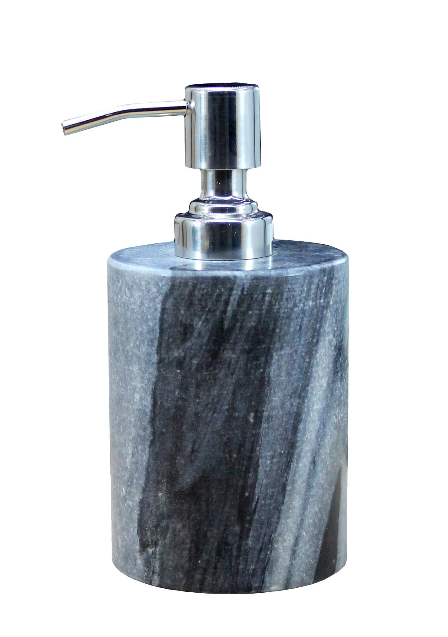 KLEO Soap Dispenser Lotion Dispenser - Made of Natural Stone - Luxury Bathroom Accessories Bath Set (Grey)