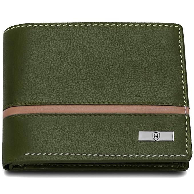 HORNBULL Denial Olive Leather Wallet for Men | Wallets Men with RFID Blocking | Mens Wallet Leather